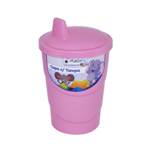 Copo Infantil Rosa com tampa