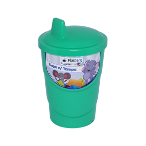 Copo Infantil Verde com tampa