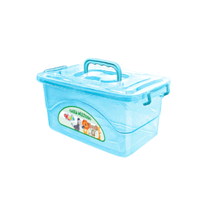 Caixa Infantil Multiuso Translúcida Azul 4,2L
