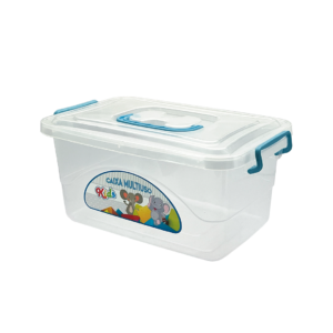 Caixa Infantil Multiuso Transparente Azul 4,2L