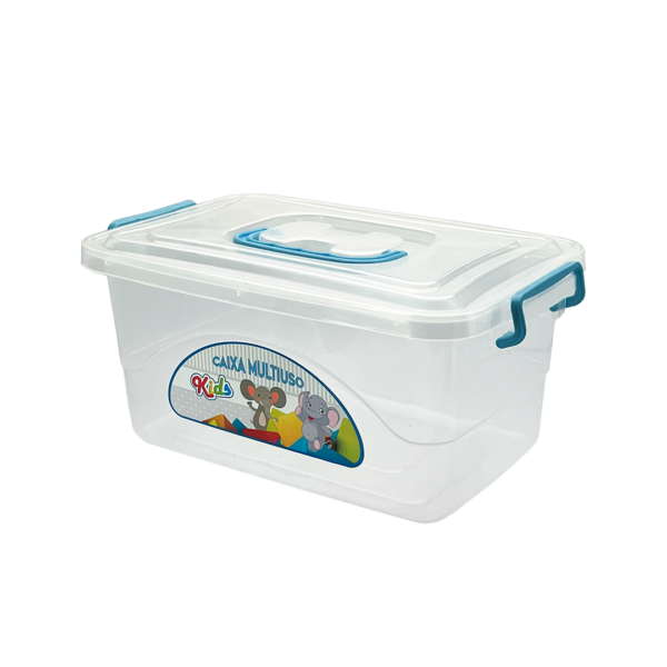 Caixa Infantil Multiuso Transparente Azul 4,2L