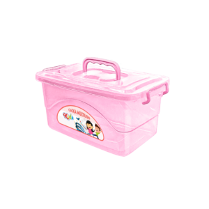 Caixa Infantil Multiuso Translúcida Rosa 4,2L