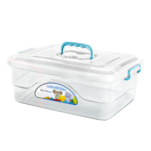 Caixa Infantil Multiuso Transparente Azul 8,5L