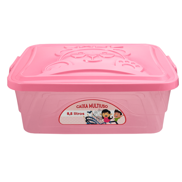 Caixa Baby Multiuso Translúcida Rosa - Imagem 2
