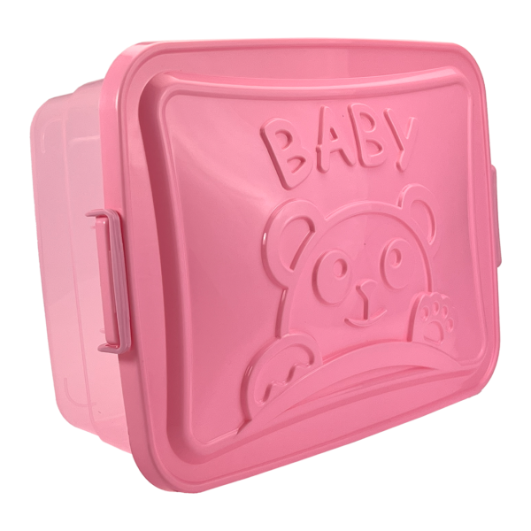 Caixa Baby Multiuso Translúcida Rosa - Imagem 5