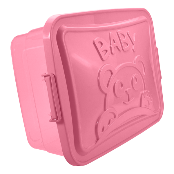 Caixa Baby Multiuso Translúcida Rosa - Imagem 4