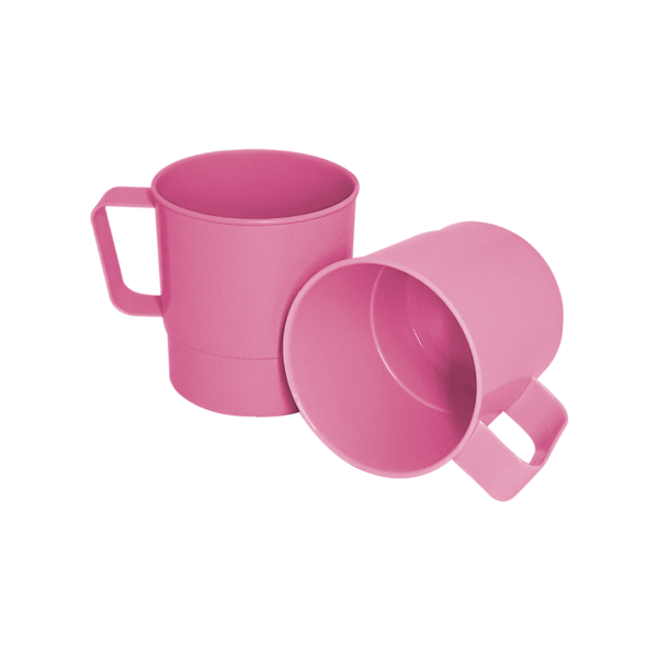 Caneca Plástica Rosa Bebê