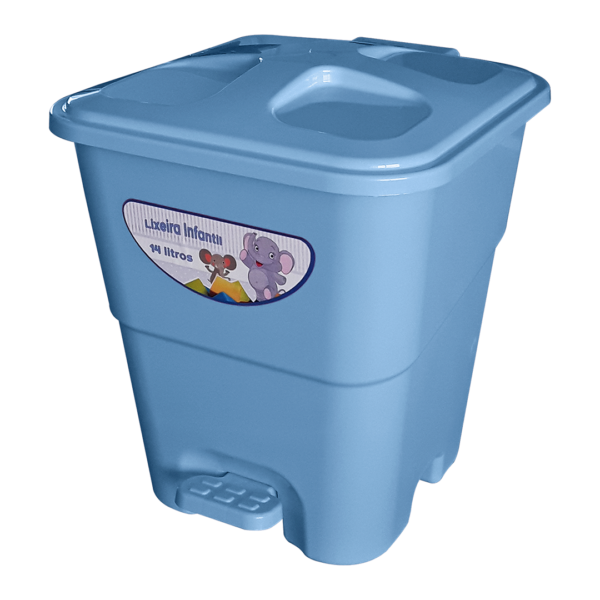 Lixeira Infantil Azul com Pedal