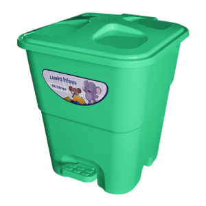 Lixeira Infantil Verde com Pedal