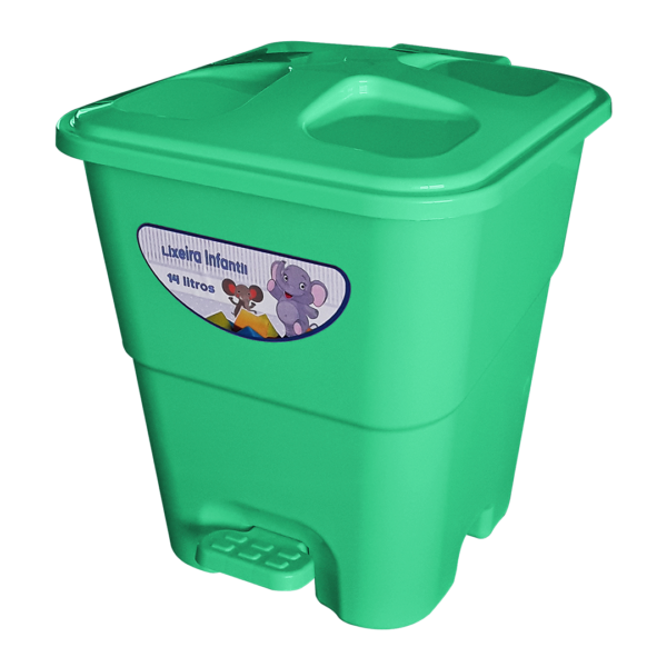 Lixeira Infantil Verde com Pedal