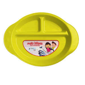 Prato Infantil Amarelo com Divisórias