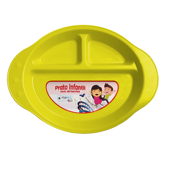 Prato Infantil Amarelo com Divisórias