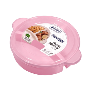 Pote Marmita C/Divisória Rosa