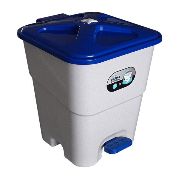 Lixeira C/Tampa Estrela Azul